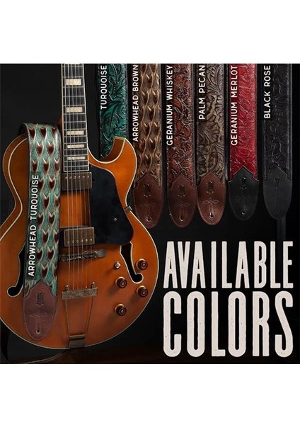 Levy's Leathers 7.62 cm Genişliğinde, Köpük Dolgulu ve Giysi Derisi Arka Yüzeyli Deri Gitar Askısı