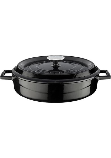 Döküm Çok Amaçlı Yayvan Tencere Çap(Ø) 28 cm - Trendy Siyah