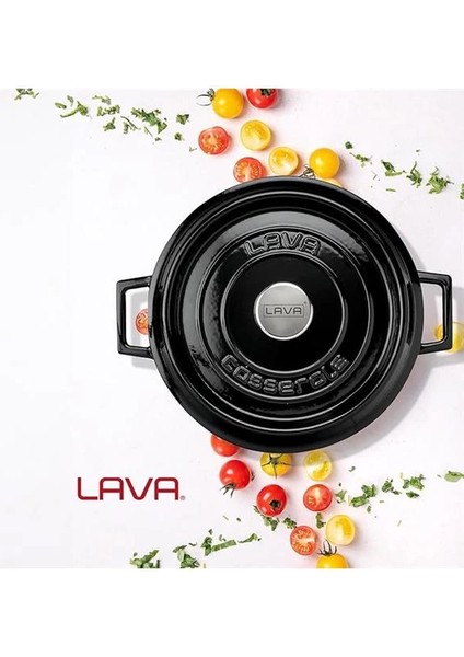 Döküm Çok Amaçlı Yayvan Tencere Çap(Ø) 28 cm - Trendy Siyah