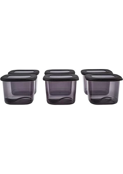 Forbs Kaşıklı&etiketli 6'li Baharat Takımı Siyah