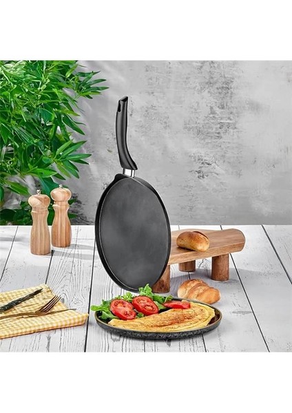Granit Kaplama Krep Tavası 26 cm | Yapışmaz Yüzeyli Ideal Krep, Pankek ve Omlet Tavası