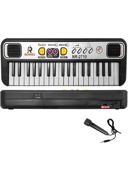 Nr-27 Çocuklar Için Pilli Mikrofonlu 37 Tuşlu Eğitici Org (2-8 Yaş)