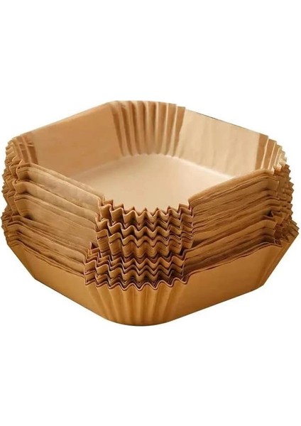 Airfryer Pişirme Kağıdı, Fritöz Yağlı Kağıdı, Yanmaz Kağıt 50 Adet (Kare)