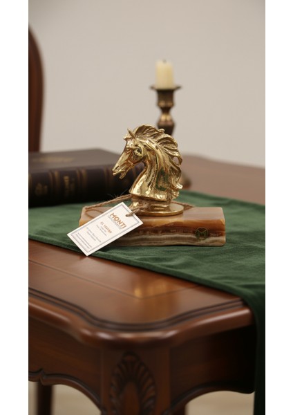 El Yapımı Mermer Taşlı Bronz Desenli Dekoratif Obje