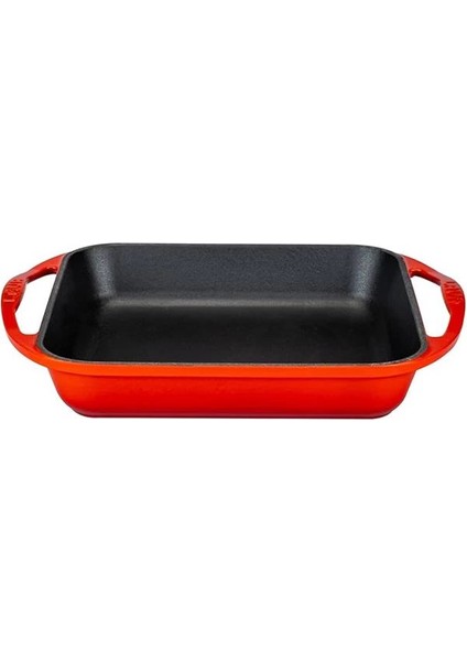 Döküm Kızartma Tavası, Kare, 26X26 Cm, Kırmızı