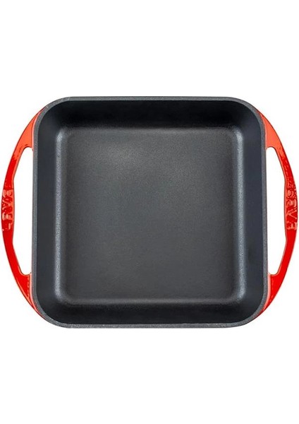 Döküm Kızartma Tavası, Kare, 26X26 Cm, Kırmızı modelleri
