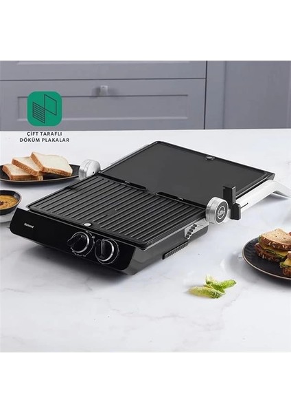 Grilliant 1342H 3 In 1 Inox Gövde Çift Taraflı Xl Döküm Plaka Tost ve Izgara Makinesi modelleri