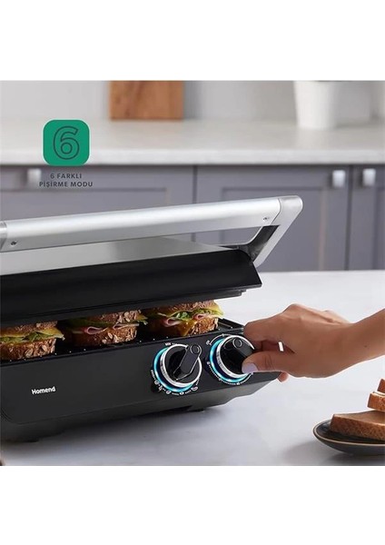 Grilliant 1342H 3 In 1 Inox Gövde Çift Taraflı Xl Döküm Plaka Tost ve Izgara Makinesi fırsatları