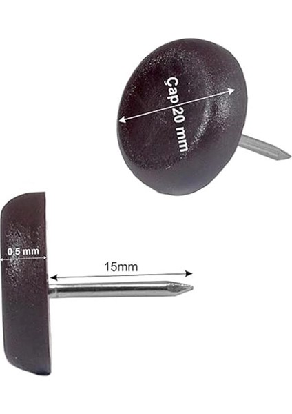 X-Perk Çivili Masa Sandalye Koltuk Mobilya Ünite Zemin Koruyucu Plastik Papuç 25 Adet Çap 20 mm indirimleri