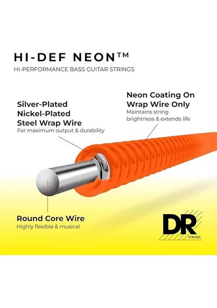 Hı-Def Neon Bas Gitar Telleri (Nob6-30) fiyatları
