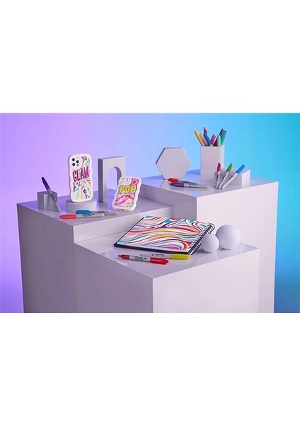 Glam Pop Kalıcı Markörler, Kalın Ayrıntılar Için Ince Nokta, Çeşitli Canlı Renkler | 5