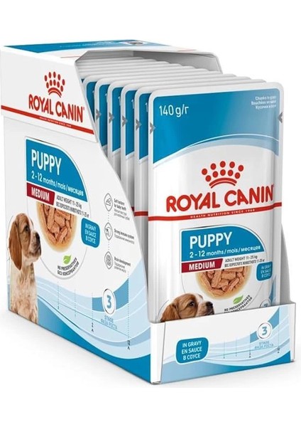 Medium Puppy Gravy Yavru Köpek Yaş Maması 140 gr x 10 Adet