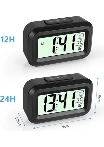 Dijital Masa Saati Termometreli Takvim Çalar Saat LED Ekran Pilli - ME001W-51VLP2 indirimleri