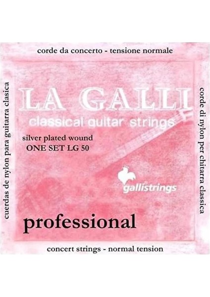 Strings Lg 50 La Klasik Gitar Teli Gümüş Kaplama