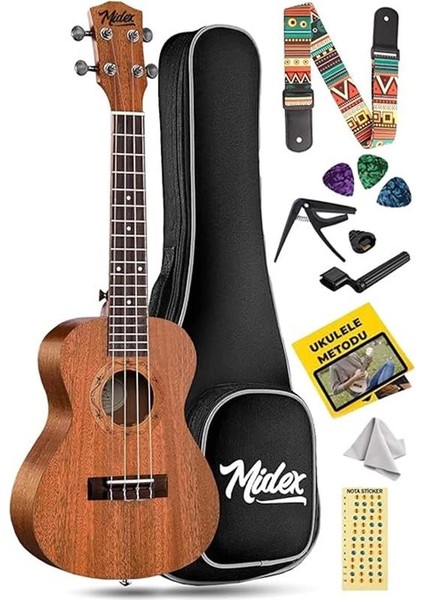 TN-26M Set Maun Tenör Ukulele (Softcase Capo Metod Nota Sticker Askı Pena)