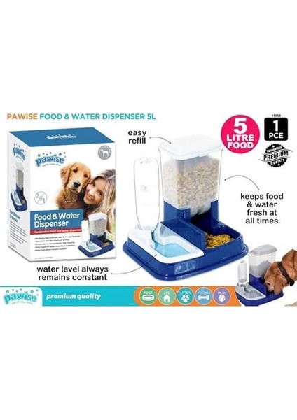 Pawise Otomatik Mama ve Su Kabı, Mavi Renk fiyatları