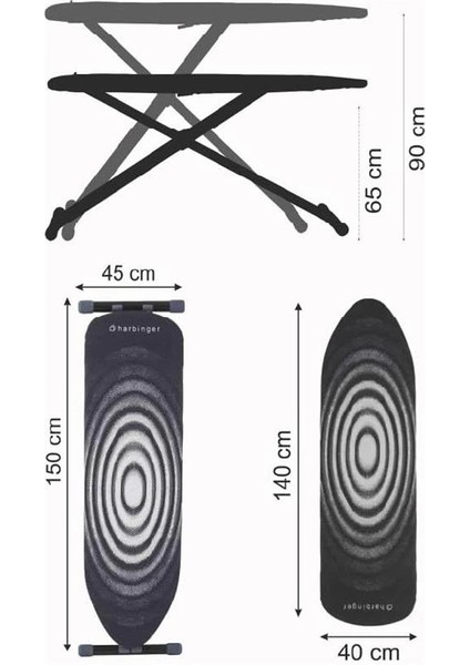 Devecioğlu Harbinger MM148 Ankaboard Ütü Masası (Silikon Ütü Altlığı Hediye!)