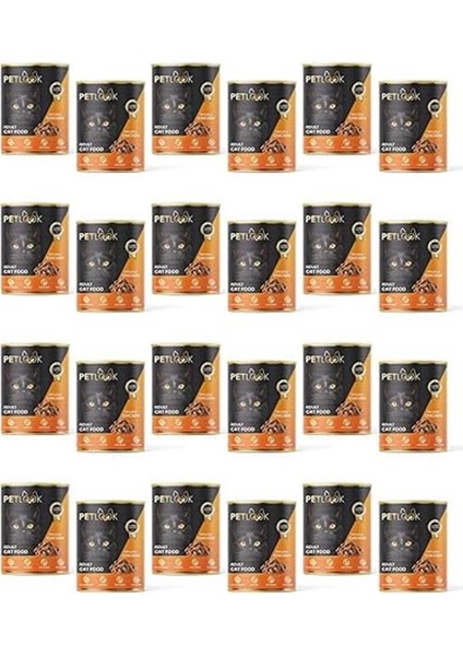 Konserve Kedi Maması Yetişkin Tavuk Etli, Parça Etli 415 gr 24 Adet Yaş Mama Düşük Tahıllı modelleri