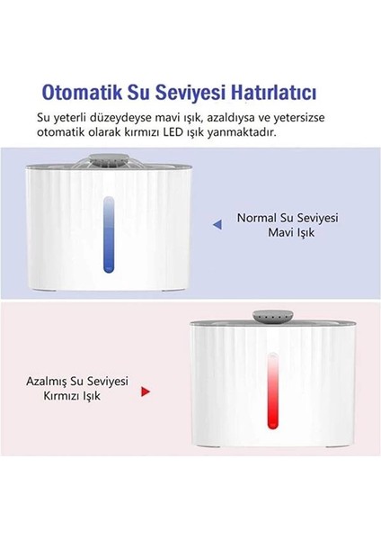 Evcil Hayvanlar Için Kedi Köpek Su Pınarı Otomatik Su Sebili LED Işıklı 3 Litre Kapasiteli fiyatları