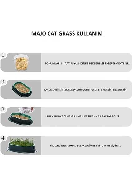 Özel Plastik Kâseli 0 Doğal Fileli Kedi Çimi (Tüy Yumağı Önleyici) fiyatları