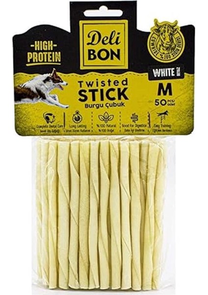 Delibon Gerçek Deriden Kalın Burgu Çubuk, THICKX50PCS., Beyaz fiyatları