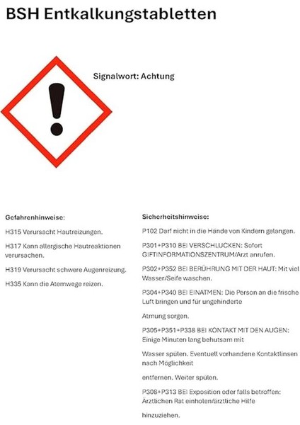 Siemens Kahve Makineleri Için Kireç Temizleme Tableti 6 Adet modelleri