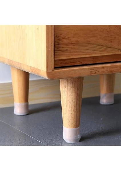 24 Adet Şeffaf Silikon Sandalye Bacak Koruyucu Kapak Seti | Kaymaz, Sessiz, Yuvarlak fırsatları