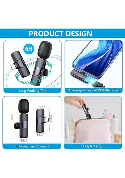 Yaka Mikrofon Mini Mic USB C Android Telefon Için