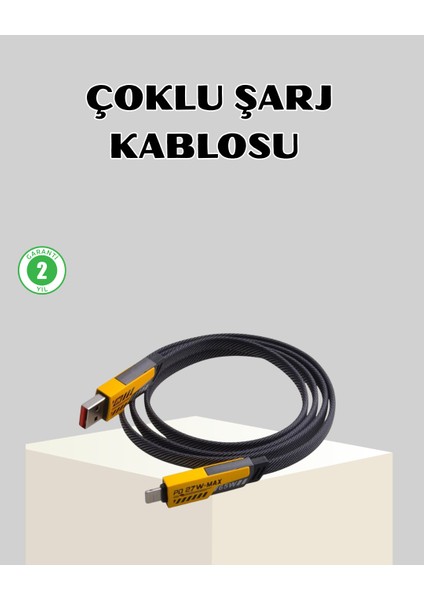 65W Çoklu Şarj Kablosu 4’ü 1 Arada Örgülü Hızlı Veri Aktarım Usb-C Usb-A - ME001W-51UN20