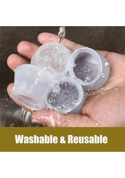 24 Adet Şeffaf Silikon Sandalye Bacak Koruyucu Kapak Seti | Kaymaz, Sessiz, Yuvarlak