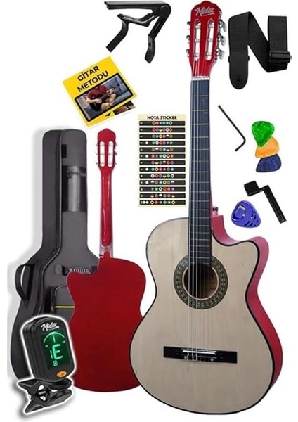 CG-390NT-XBAG Klasik Gitar 4/4 Sap Ayarlı Kesik Kasa (Çanta Tuner Askı Capo Metod Pena) fiyatları