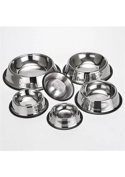 Kaymaz Taban Paslanmaz Çelik Mama ve Su Kabı (18 Cm)