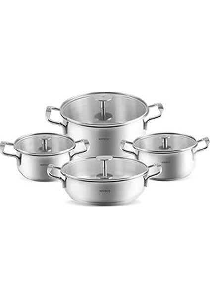 Alaz 8 Parça Çelik Tencere Seti