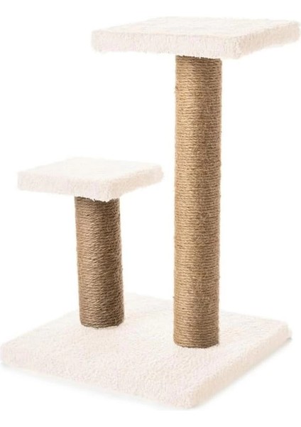 Beylini 2 Li Kedi Tırmalama Tahtası Peluş Kumaş Silinebilir Demonte 42 cm Yükseklik 2 Adımlı Zıplama