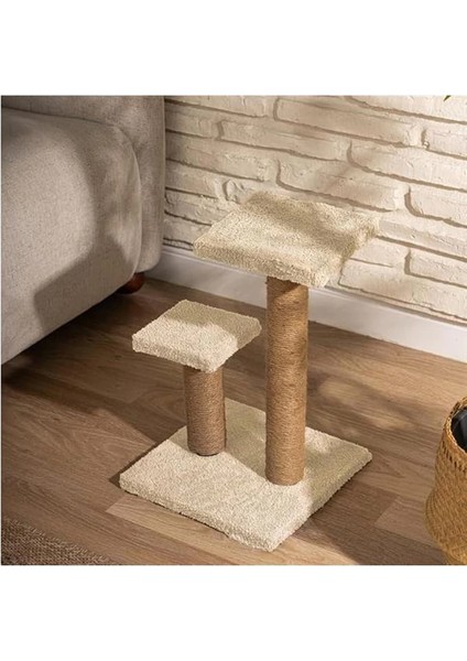 Beylini 2 Li Kedi Tırmalama Tahtası Peluş Kumaş Silinebilir Demonte 42 cm Yükseklik 2 Adımlı Zıplama fiyatları