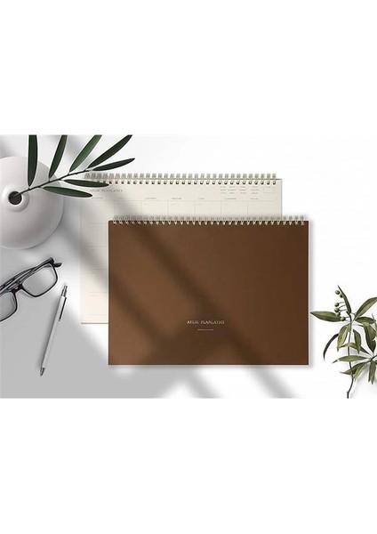 Aylık Spiralli Tarihsiz Planlayıcı - 110GR Ivory Kağıt, 21X29.7 Cm, 24 Yaprak, Boş