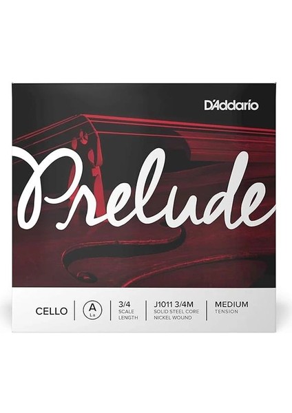 D'addario J1011 3/4m Cello Tek Tel, Prelude, A-La, 3/4 Scale, Medium Te