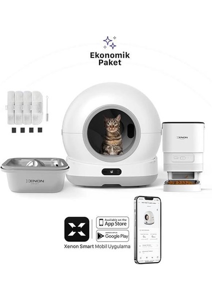 Akıllı Otomatik Kedi Tuvaleti (Kamerasız) Mama Kabı Besleme Kasesi (Kamerasız) Çelik Su fiyatları