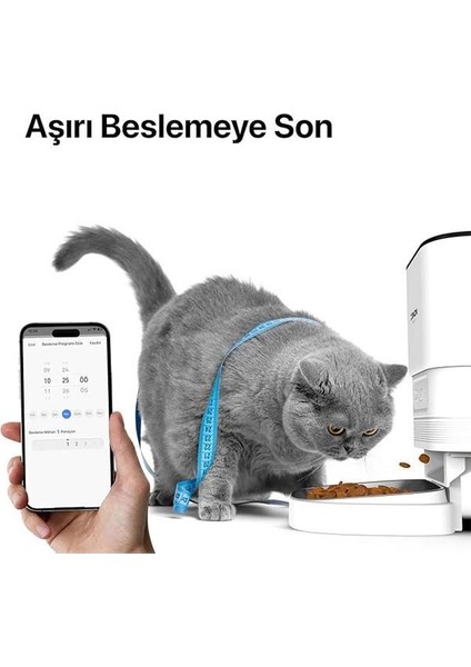 Akıllı Otomatik Kedi Tuvaleti (Kamerasız) Mama Kabı Besleme Kasesi (Kamerasız) Çelik Su