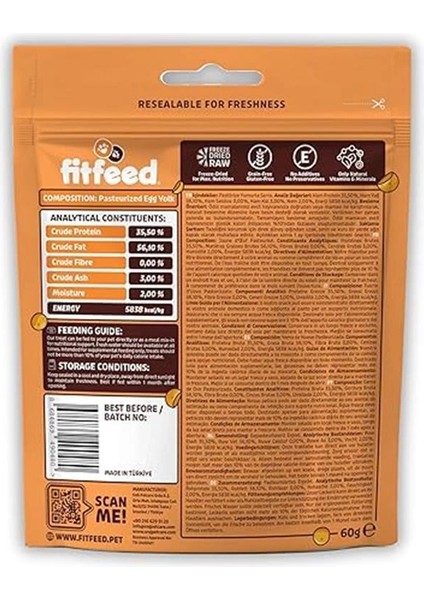 Freeze-Dried Çiğ Yumurta Sarısı Kedi Ödül Maması 60G modelleri