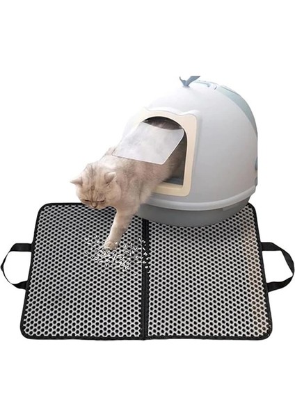 Elekli Kedi Tuvalet Önü Paspası Kedi Paspası, Kedi Kumu Paspası, Katlanabilir Büyük Boy
