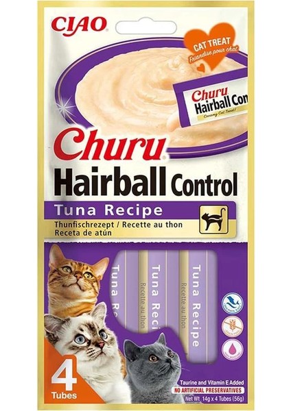 Churu Hairball Kontrolü - Saç Toplarını Önlemek Için Kedi Atıştırmalıkları, Sağlıklı Sindirimi