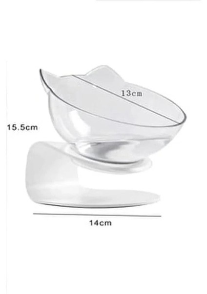 Standlı Kedi Kafalı Mama Kabı Şeffaf Tekli fiyatları