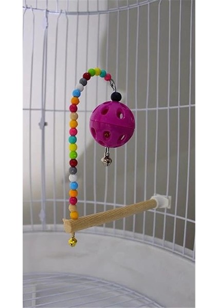 Zilli Toplu Ahşap Kuş Tüneği 13 cm