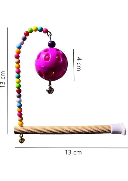 Zilli Toplu Ahşap Kuş Tüneği 13 cm modelleri