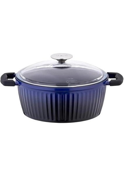 Valeriya Cam Kapak 7 Parça Döküm Tencere Seti Lacivert Siyah - TAC-4878 indirimleri