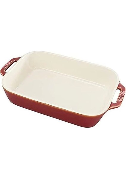 Fırın Kabı, 27 Cm, Antik Bakır, Seramik, Dikdörtgen