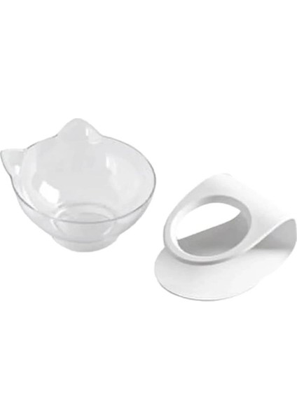 Standlı Kedi Kafalı Mama Kabı Şeffaf Tekli modelleri