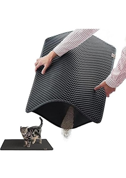 Elekli Kedi Tuvalet Önü Paspası, Kedi Kumu Paspası, Evcil Hayvan Hijyenine Özel Tasarım