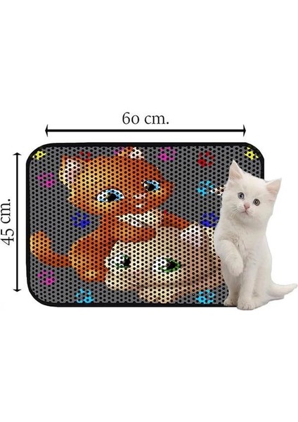 Elekli Desenli Kedi Tuvalet Önü Paspası 60 x 45 cm Pati Kediler fiyatları
